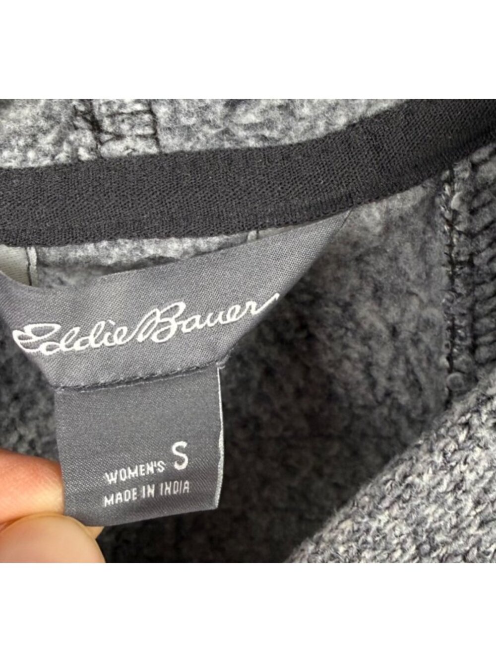 Eddie Bauer Women's Radiator Sweater Fleece Full-Zip Hooded Jacket Gray Size S - Picture 2 of 4